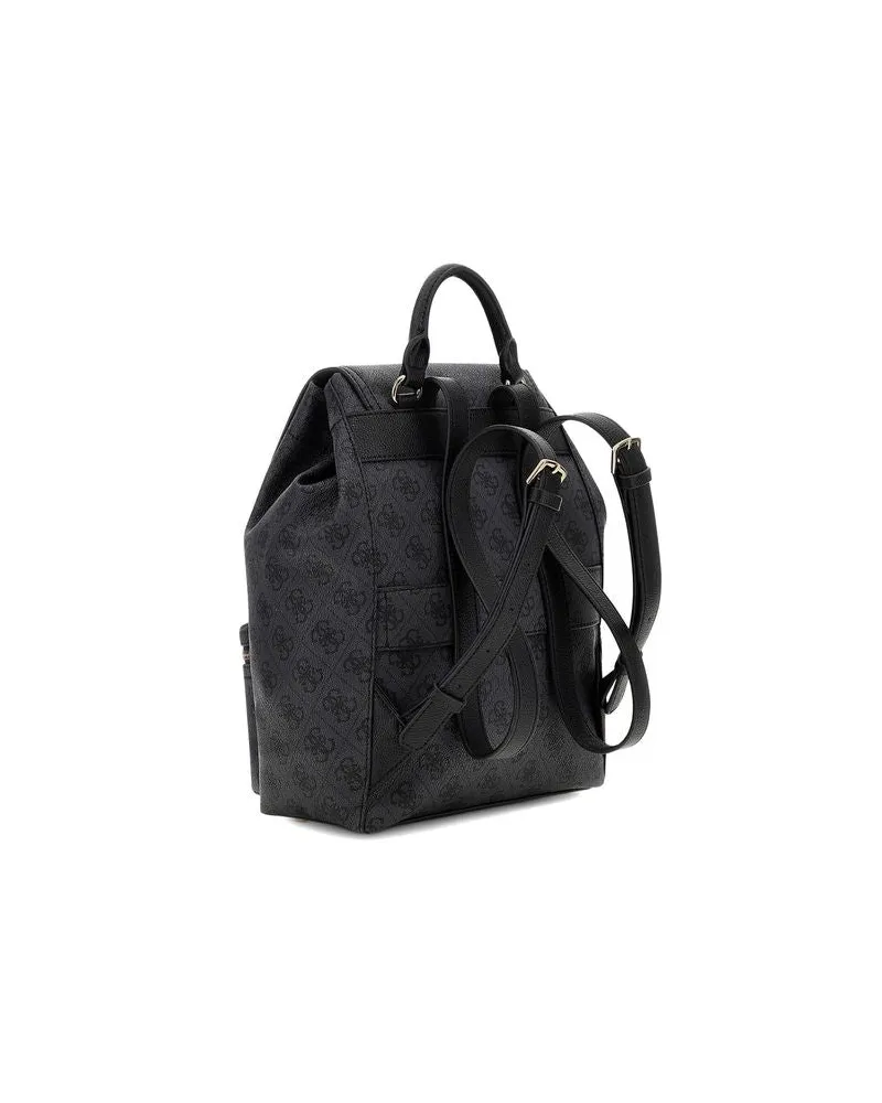 Guess Women's Backpack Coal Logo Polyurethane Bags - Backpacks Gray