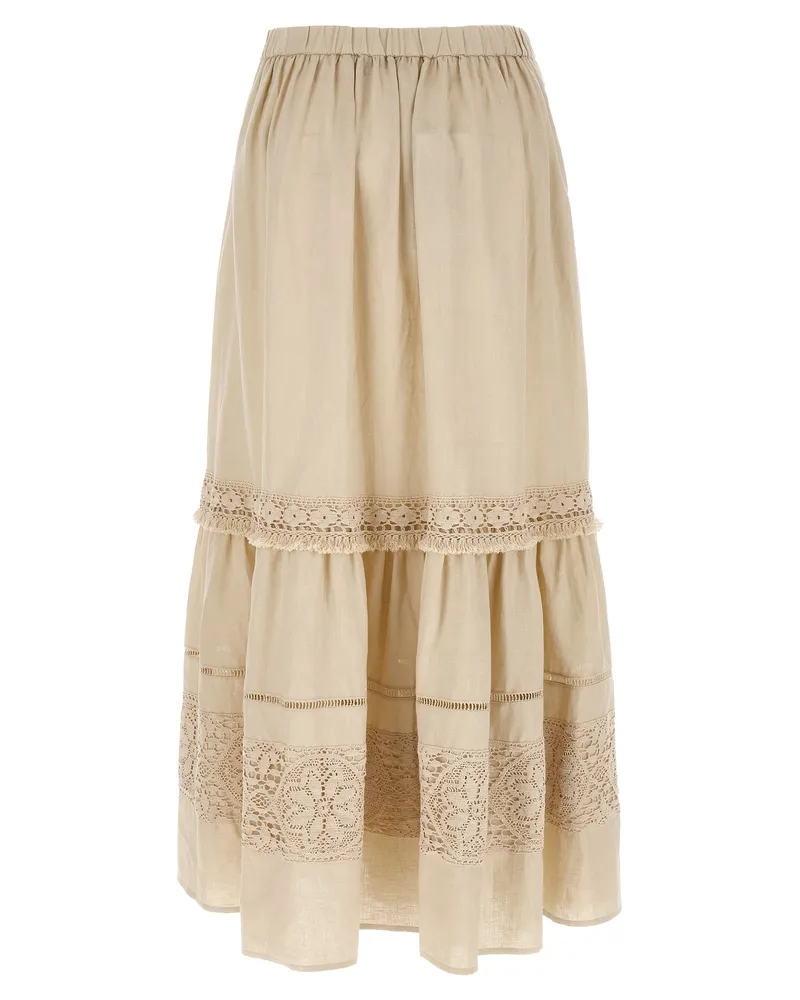 Max Mara Women's Beige Linen Mini Skirt Beige