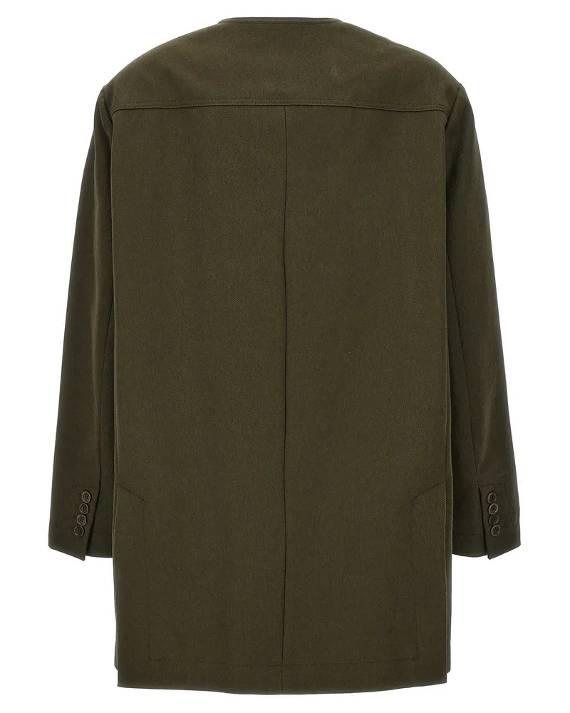 Max Mara Women's Bicolor Cotton Full-Length Jacket Clothing Green
