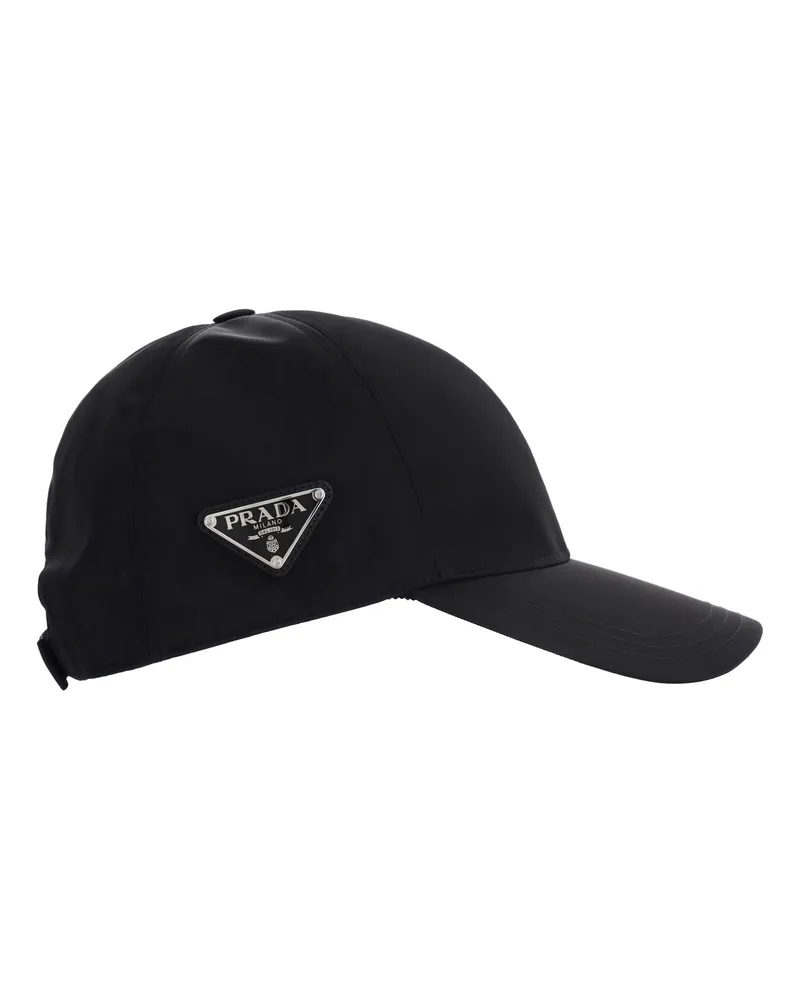 Prada Men's Baseball Hat Nero Recycled Polyamide E Hairbands Black