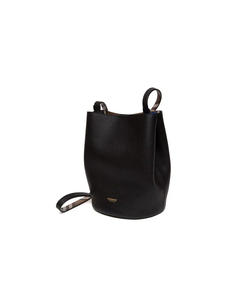 Burberry Leather Bucket Bag — Black Black