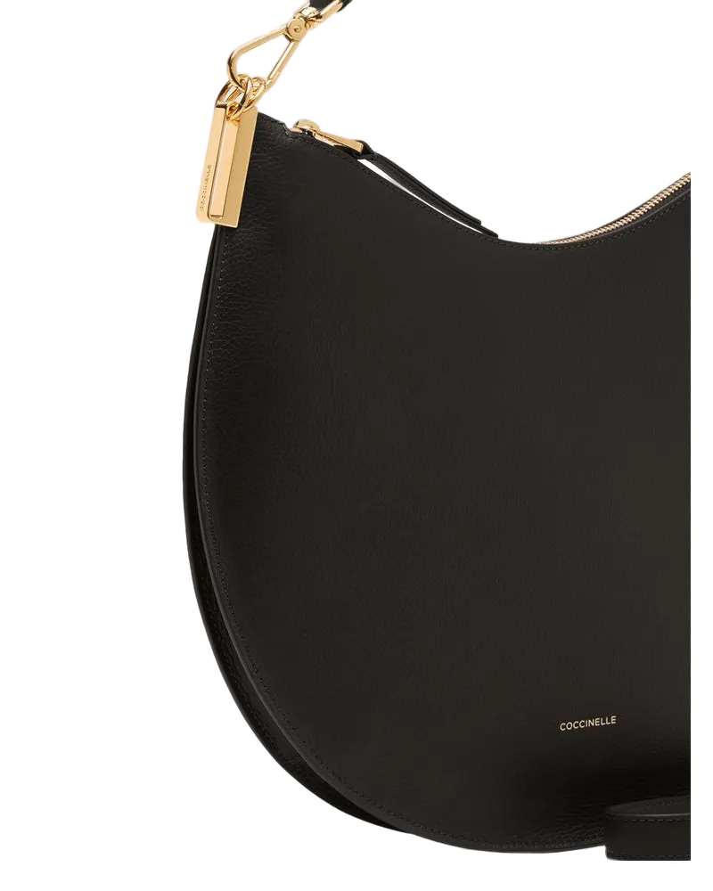 Coccinelle Women's Handbag Black-Cognac Cowhide Bags - Handbags Black/cognac Black