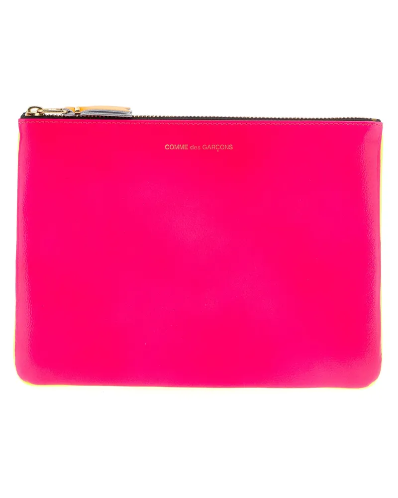 Comme des Garçons Unisex Multicolor Goatskin Cardholder Accessory Pink