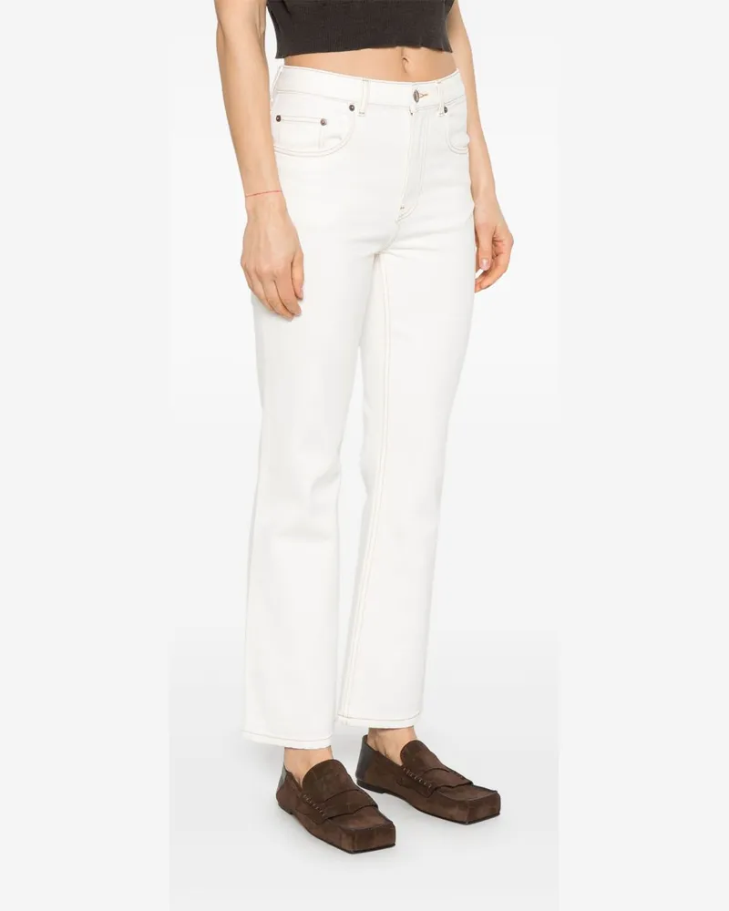 Tory Burch Flared Denim Jeans — White White