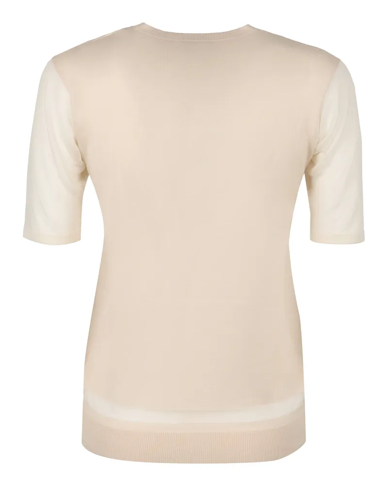 AGNONA Women Knitted Wool-Blend Top Pink Polyamide T-Shirts & Jerseys Beige