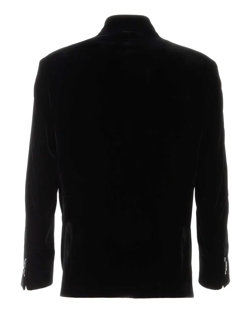 Giorgio Armani Men's Black Velvet Blazer Nero Giacche E Gilet Jacket Black