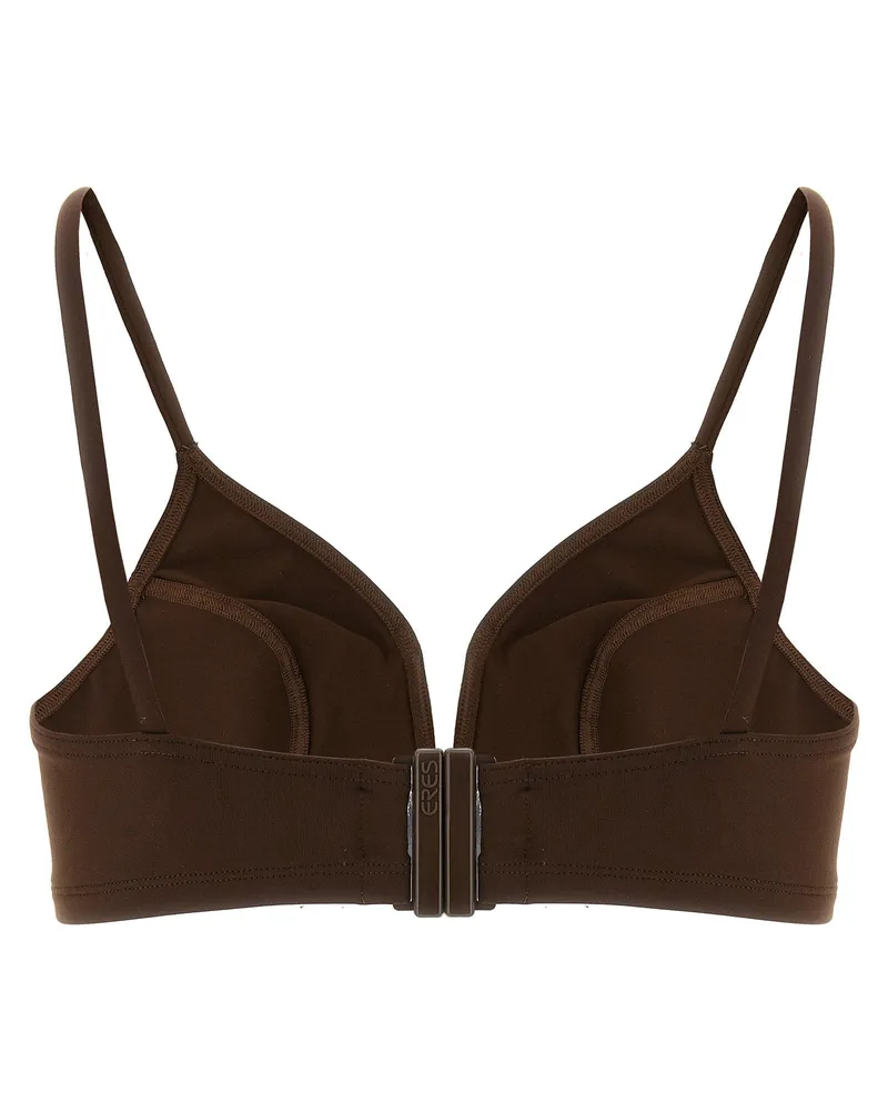 Eres Triangle V-Neck Bikini Top — Brown Brown