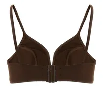 Triangle V-Neck Bikini Top — Brown