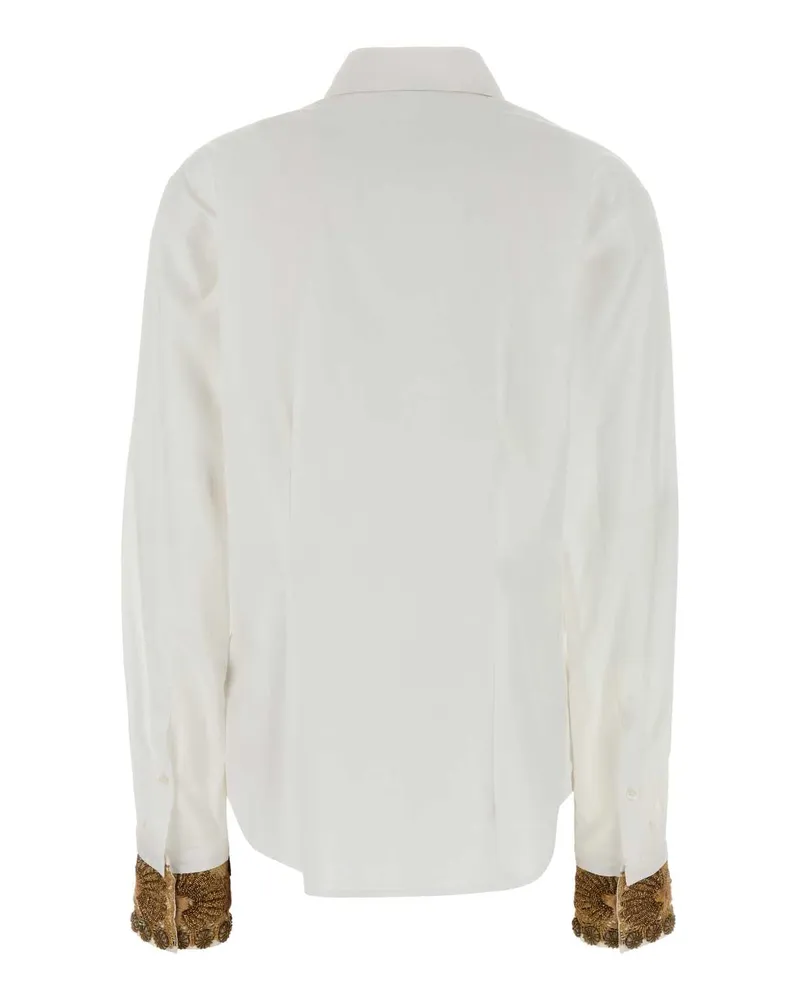 Dries van Noten Poplin with Lace Cuffs Shirt — White White