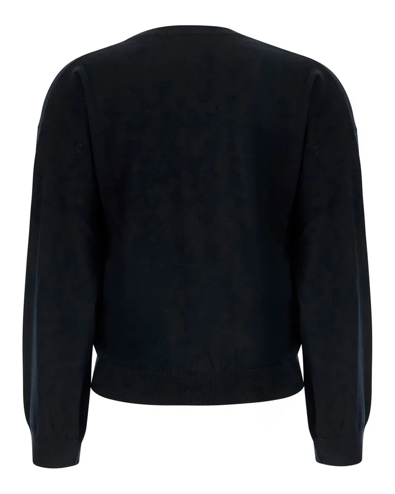 Fabiana Filippi Women's Sweater Wool-Cotton Black Tops Top Black