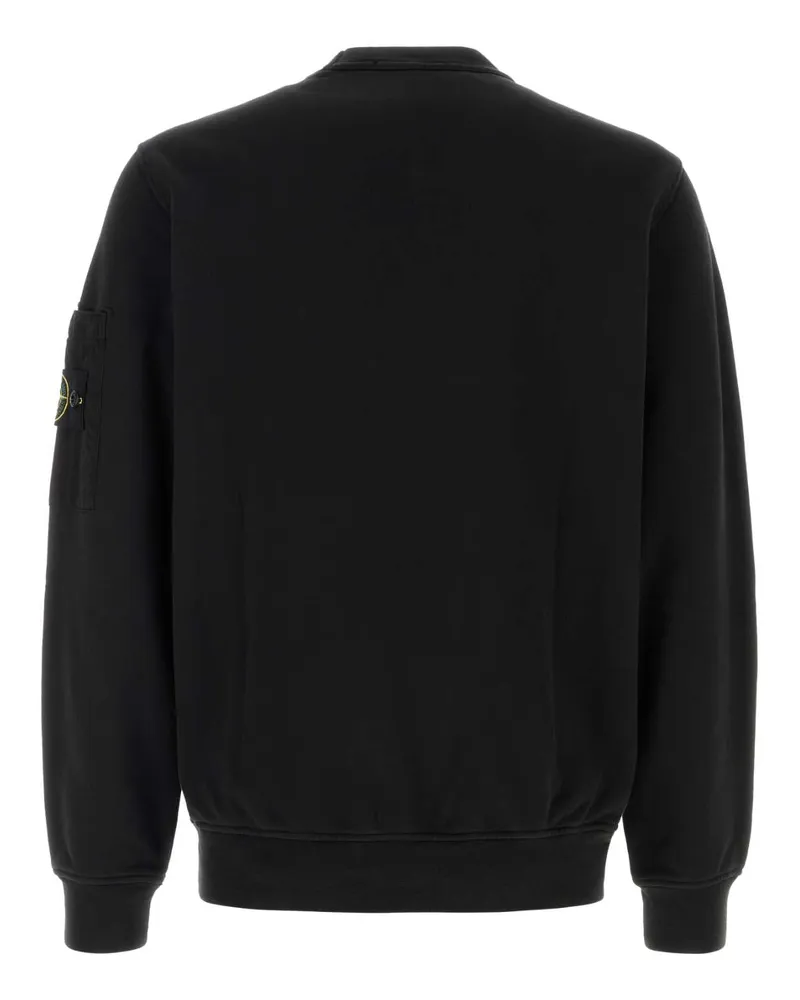 Stone Island Men's Black Cotton Sweatshirt Felpe Sweater Black