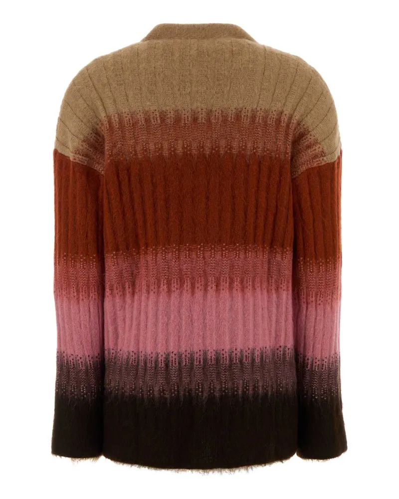 Fendi Women's Multicolor Stretch Mohair Blend Cardigan Rust+blush Maglieria Multicolor