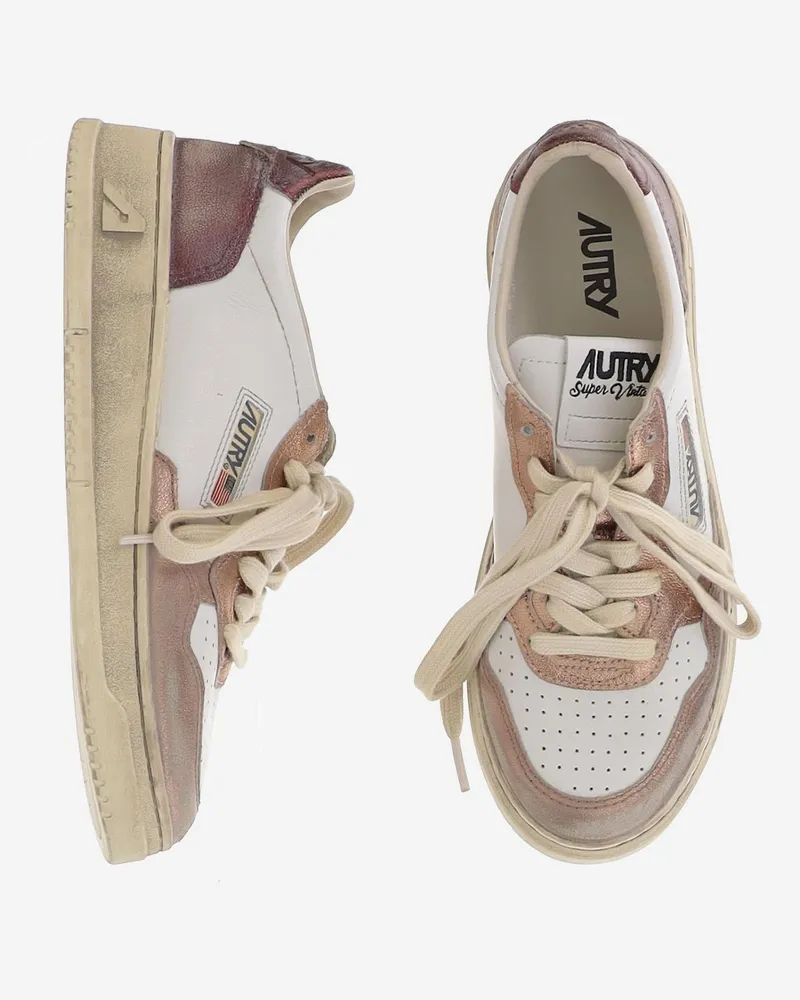 AUTRY Women's Leather Sneakers Medalist Super Vintage Multicolour Trainers Multicolor