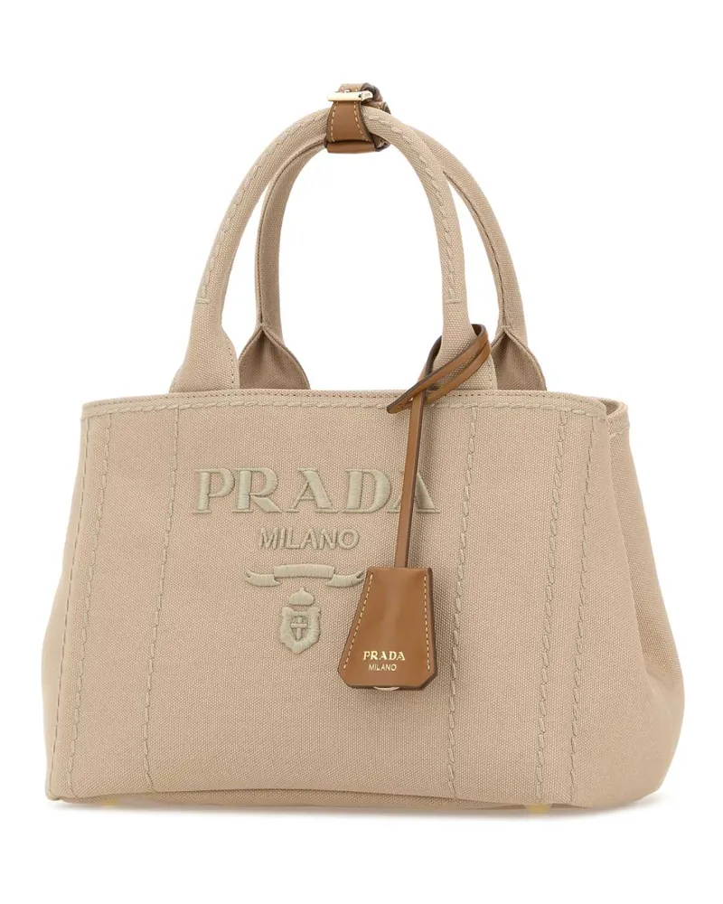 Prada Women's Beige Canvas Small  Jardiniã¨re Handbag Corda Borse A Mano Bag Beige