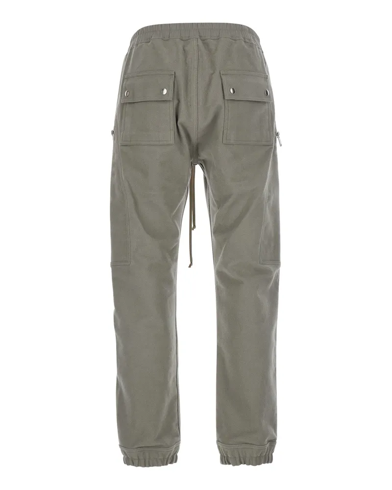 Rick Owens Men's Cargo Pants Heizer Grey Cotton Trousers Gray