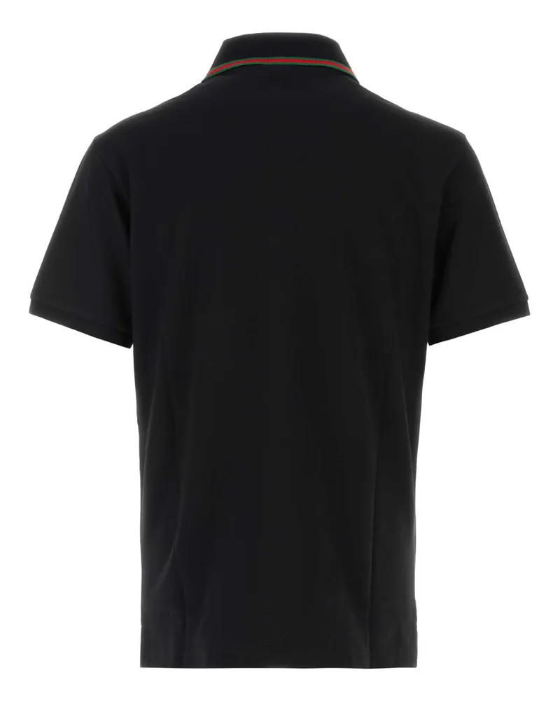 Gucci Men Black Piquet Polo Shirt Cotton T-shirts And Polos Black