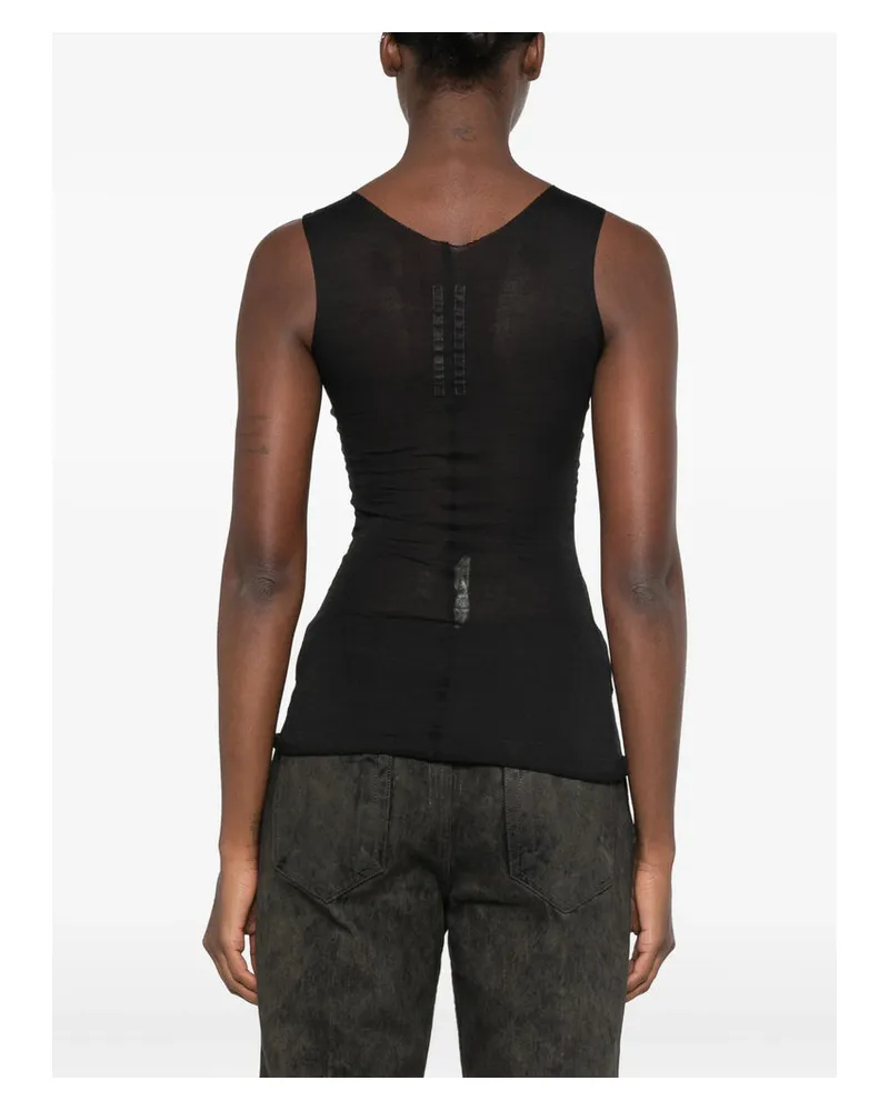 Rick Owens Virgin Wool and Silk Blend Tank Top — Black 