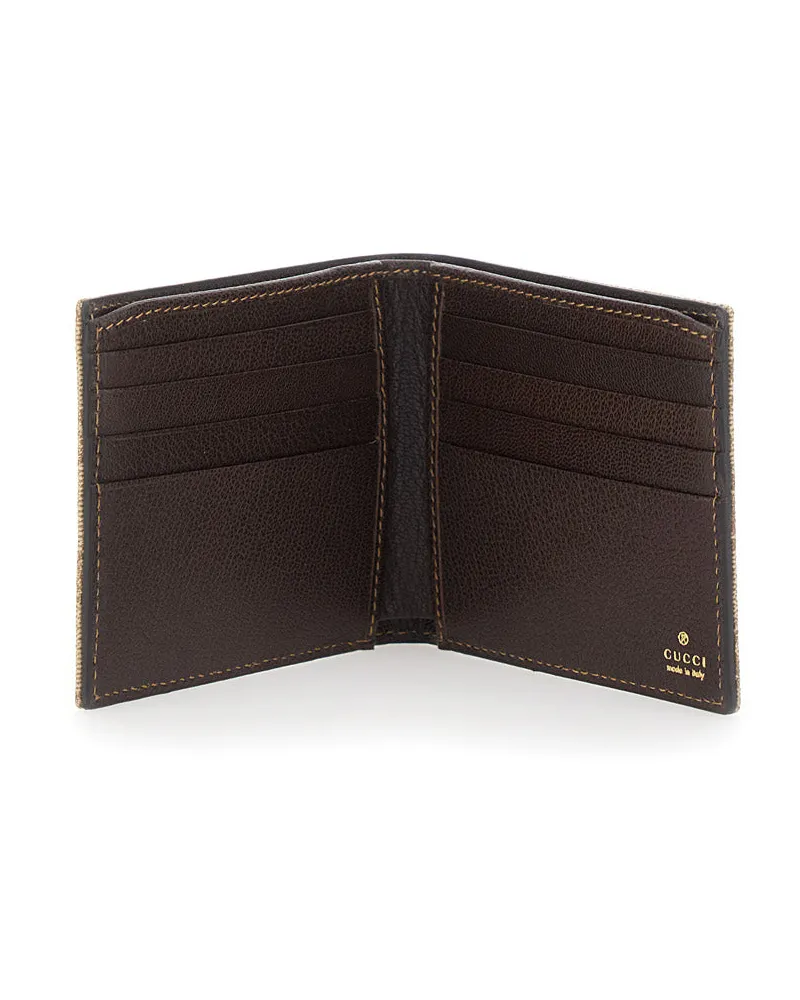 Gucci Men's Bi-Fold Wallet Beige Gg Canvas Beige