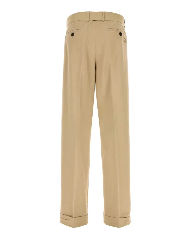 Miu Miu Women's Beige Cotton Pant Exterior: Recycled Pantaloni Beige