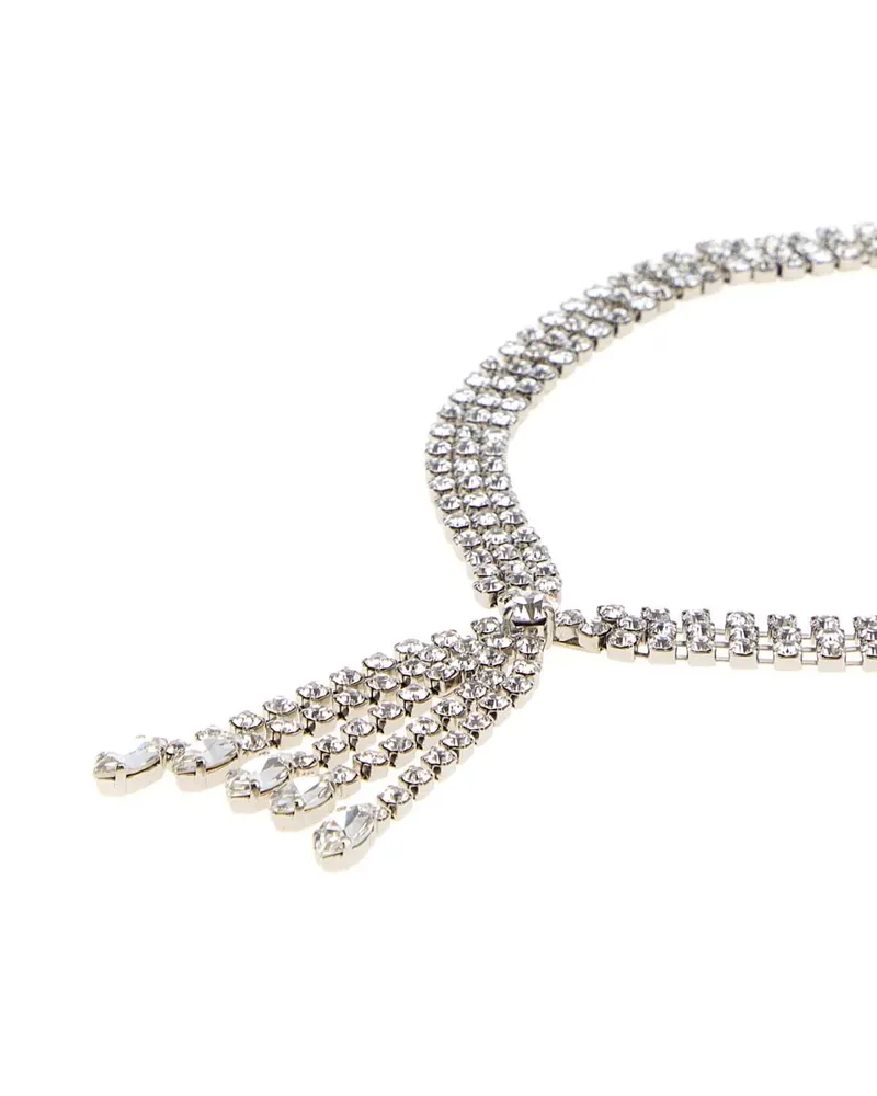 Alessandra Rich Women's Embellished Metal Necklace Crysilver Collane Necklaces Silver
