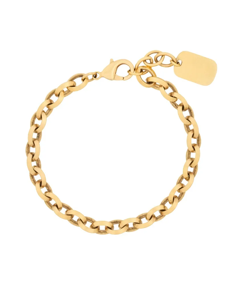 Saint Laurent Chain Brass Bracelet — Gold Gold