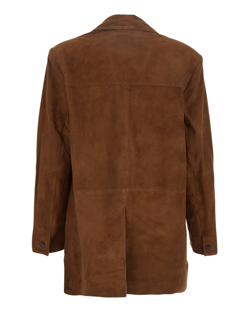 ba&sh Women's Jacket Mosty Suede Brown Blazers Brown