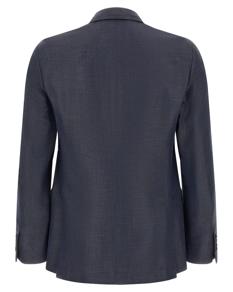 Pal Zileri Men's Blue Viscose Blazer Clothing Navy