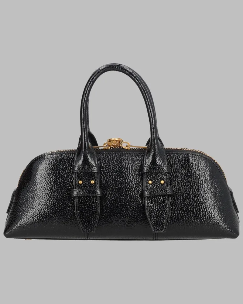 Pinko Women's Leather Handbag Escape Black Cow Handbags Hand Bags Black