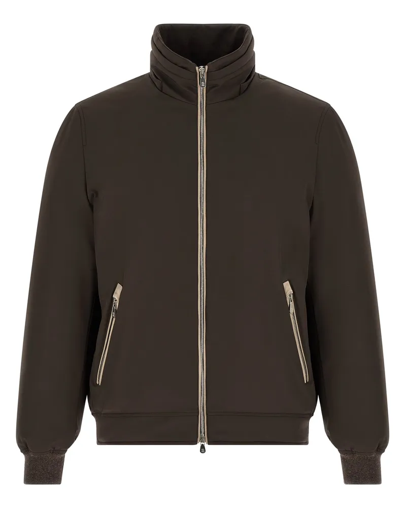 Brunello Cucinelli Men's Brown Polyamide Full-Length Jacket Clothing Brown