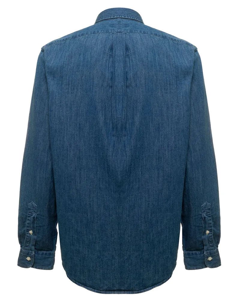 Ralph Lauren Men's Shirt Slim Fit Denim Blue Cotton Blue