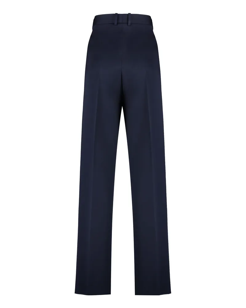 Bottega Veneta Women's Tailored Wool Trousers Navy Cotton Trouser Suits Navy