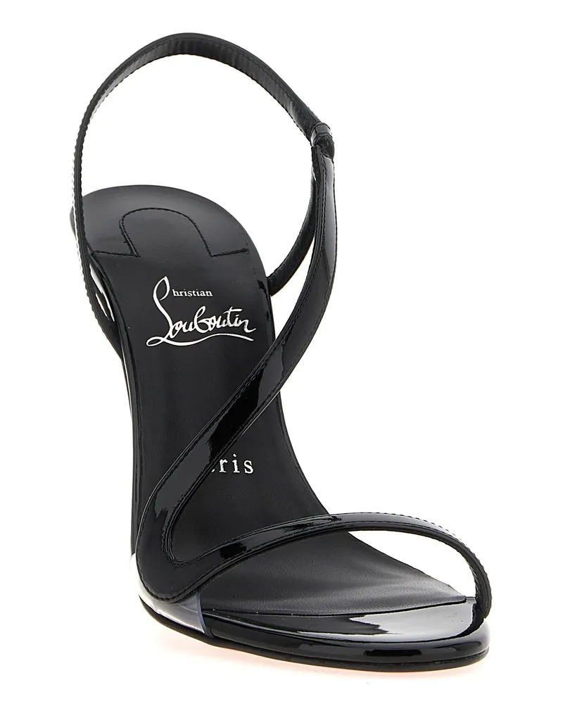 Christian Louboutin Women's Black Calfskin Stiletto Heel Sandals Black