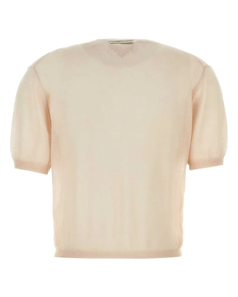 Prada Women's Skin Pink Cashmere Sweater Deserto Exterior: Maglieria Beige