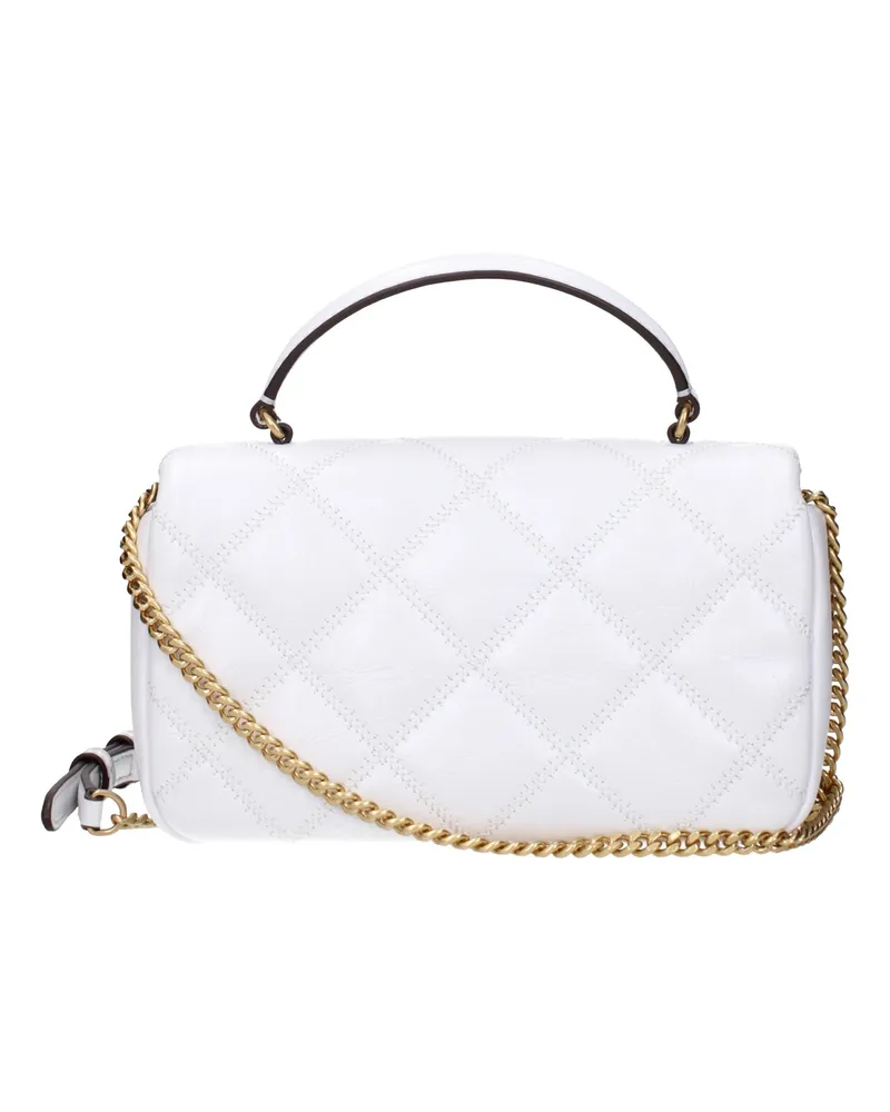 Tory Burch Leather Top Handle Bag — White White