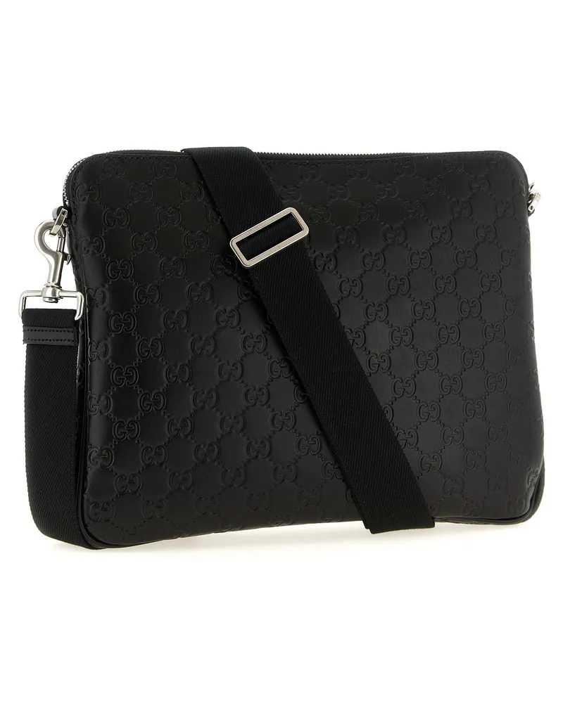 Gucci GG Emblem Crossbody Bag — Black Black