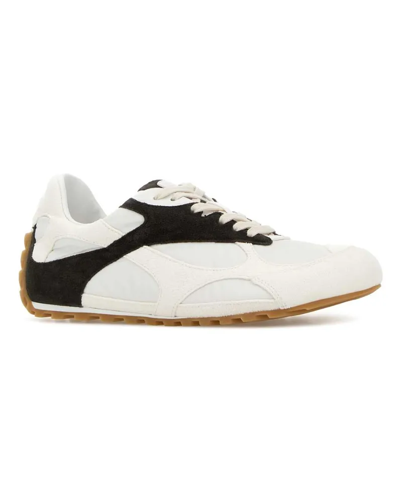 Bottega Veneta Women's Two-Tone Suede And Fabric Orbit Sneakers Opticwhiteespresso White