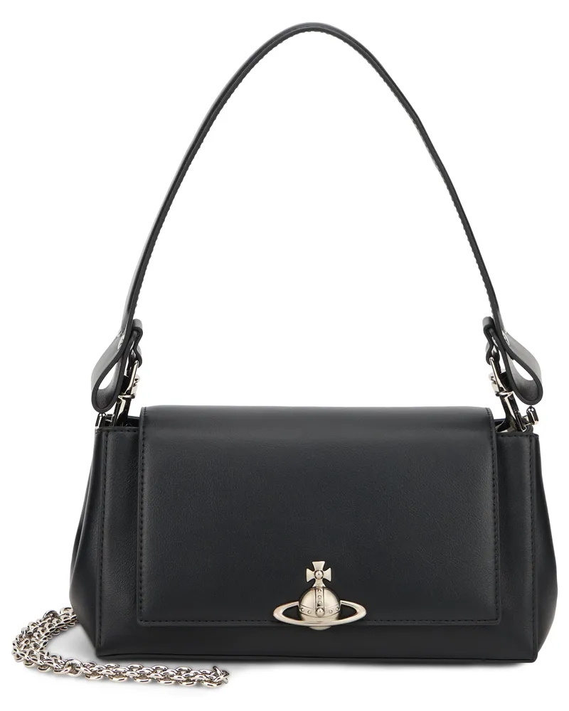 Vivienne Westwood Women's Shoulder Bag Black Synthetic Leather Polyester Handbags Hand Black