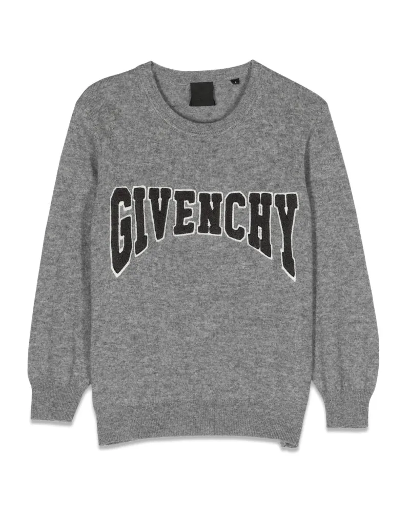 Givenchy Wool-Cashmere Crew Neck Sweater — Gray Gray