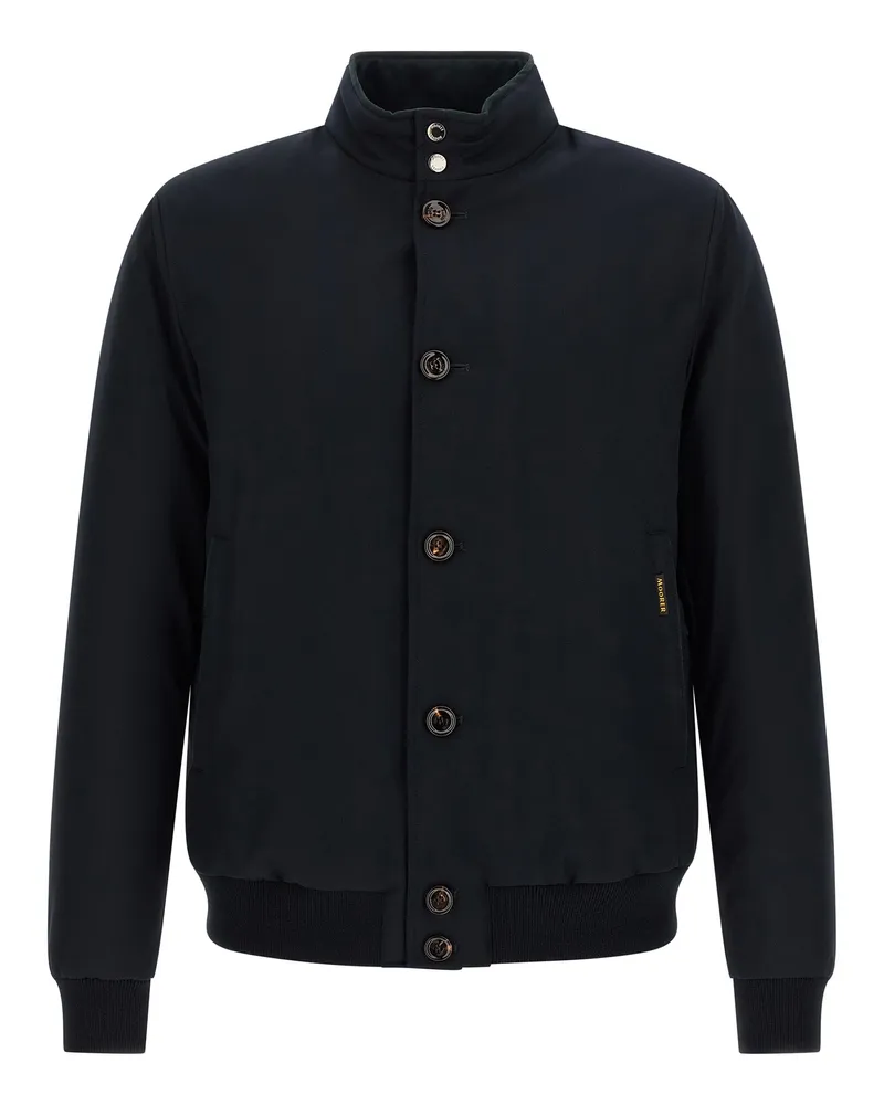 MOORER Men's Blue Wool Bomber Clothing Blue