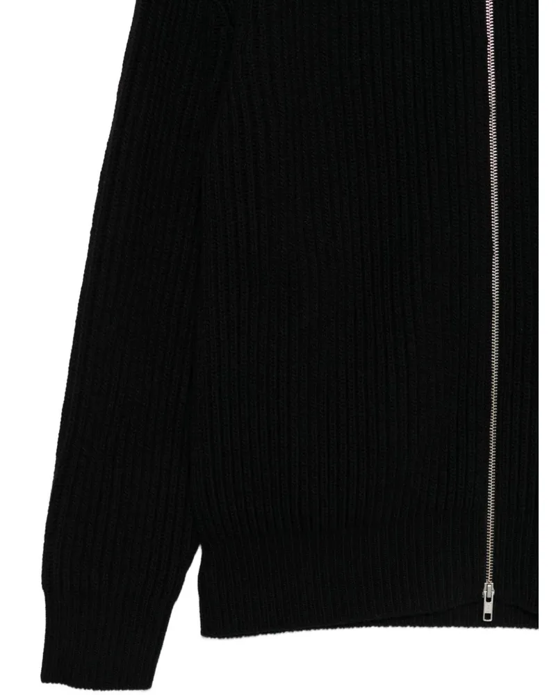 Maison Margiela Ribbed Wool Cardigan — Black Black