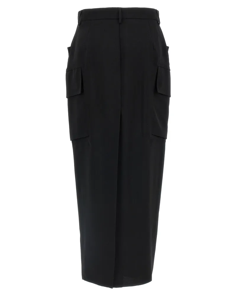 Rick Owens Women's Black Wool Midi Skirt Black