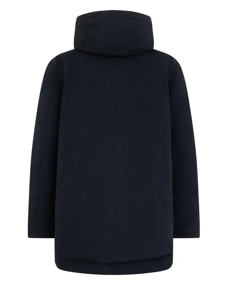 Stone Island Hooded Down-Filled Parka Down Jacket — Navy Navy