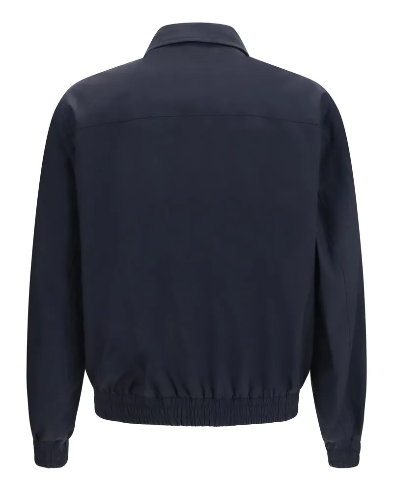Brunello Cucinelli Men's Membrane Fabric Jacket Navy+rubino Silk; Fleece Wool Ovis Aries Navy