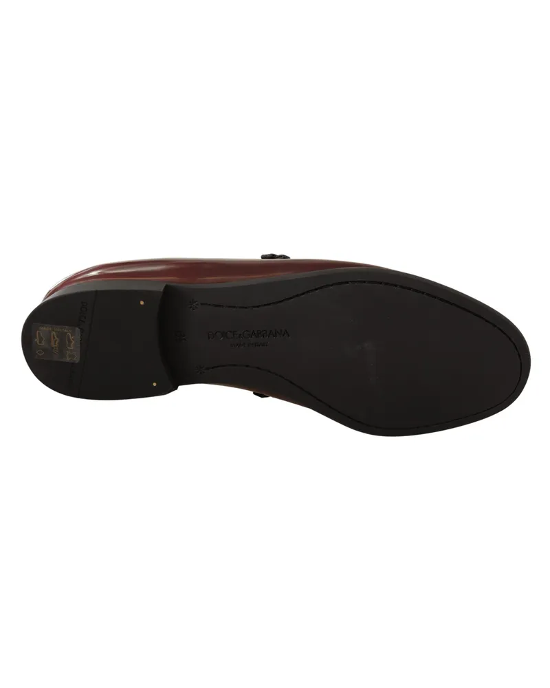 Dolce & Gabbana Men's Bordeaux Patent Leather Dress Loafers Shoes Bordeaux