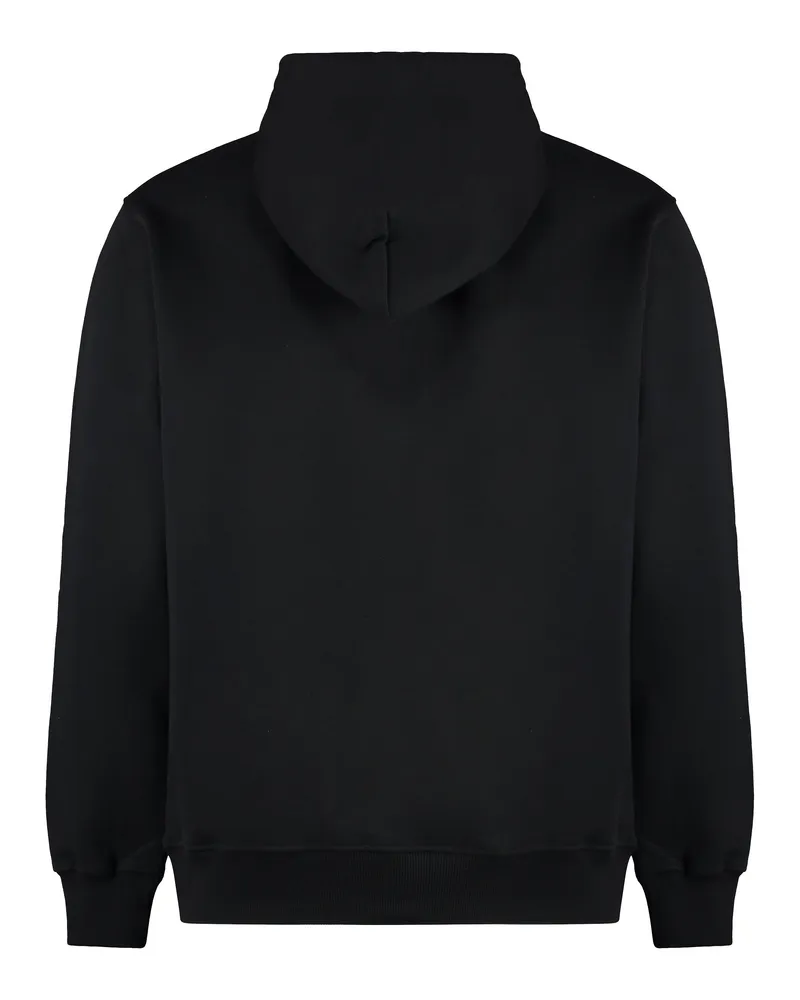 Drôle de Monsieur Men's Hooded Sweatshirt Slogan A Poche Classique Black Cotton Jumpers Sweater Black