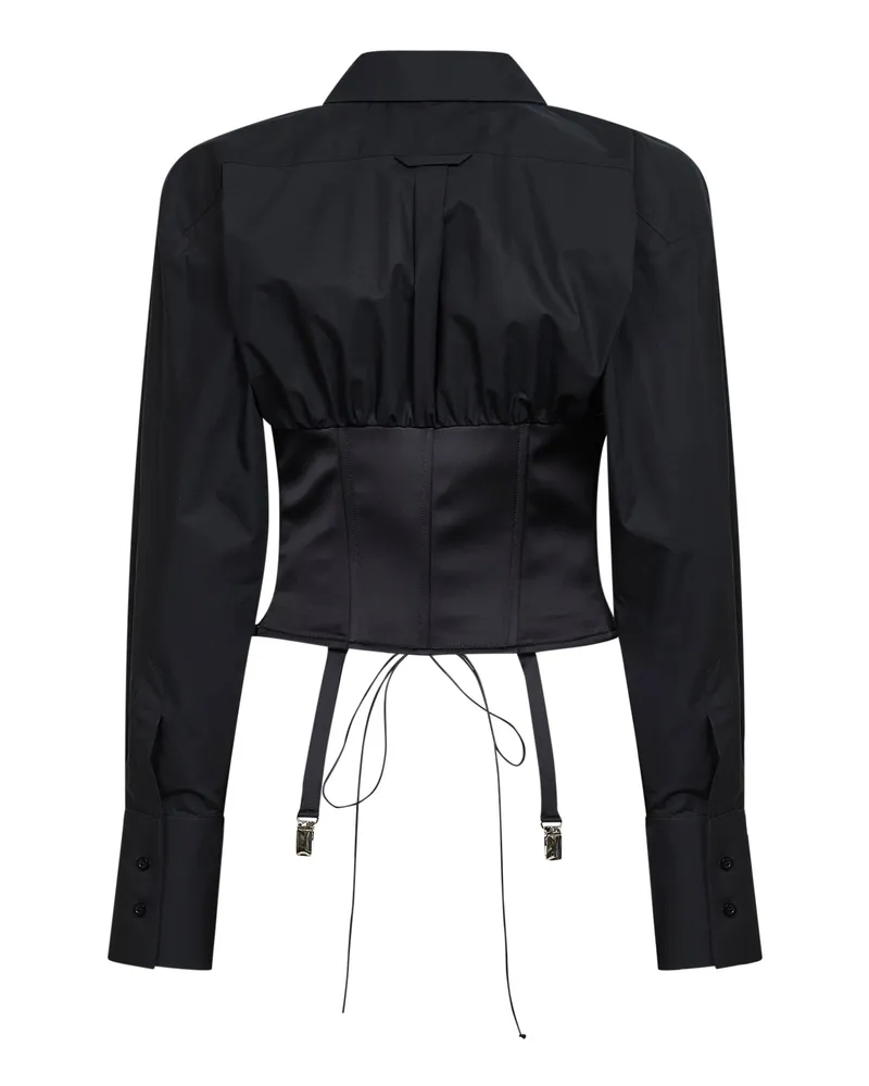 Giuseppe di Morabito Women's Shirt Cotton Poplin Bustier Black 