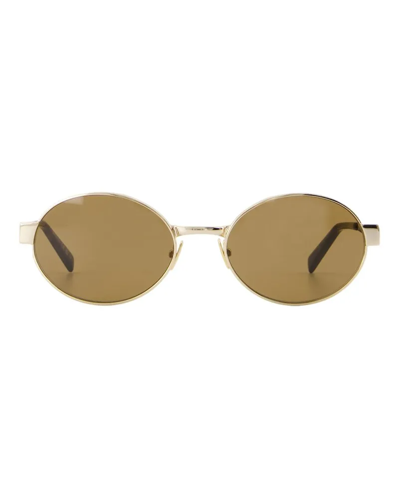 Saint Laurent Women's Sl 692 Sunglasses -  Metal Gold Brown Accessories Gold