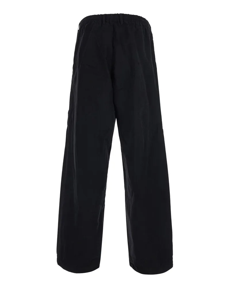 C.P. Company Men's Cargo Pants Micro-Reps With Black Zip Cotton Trousers Black