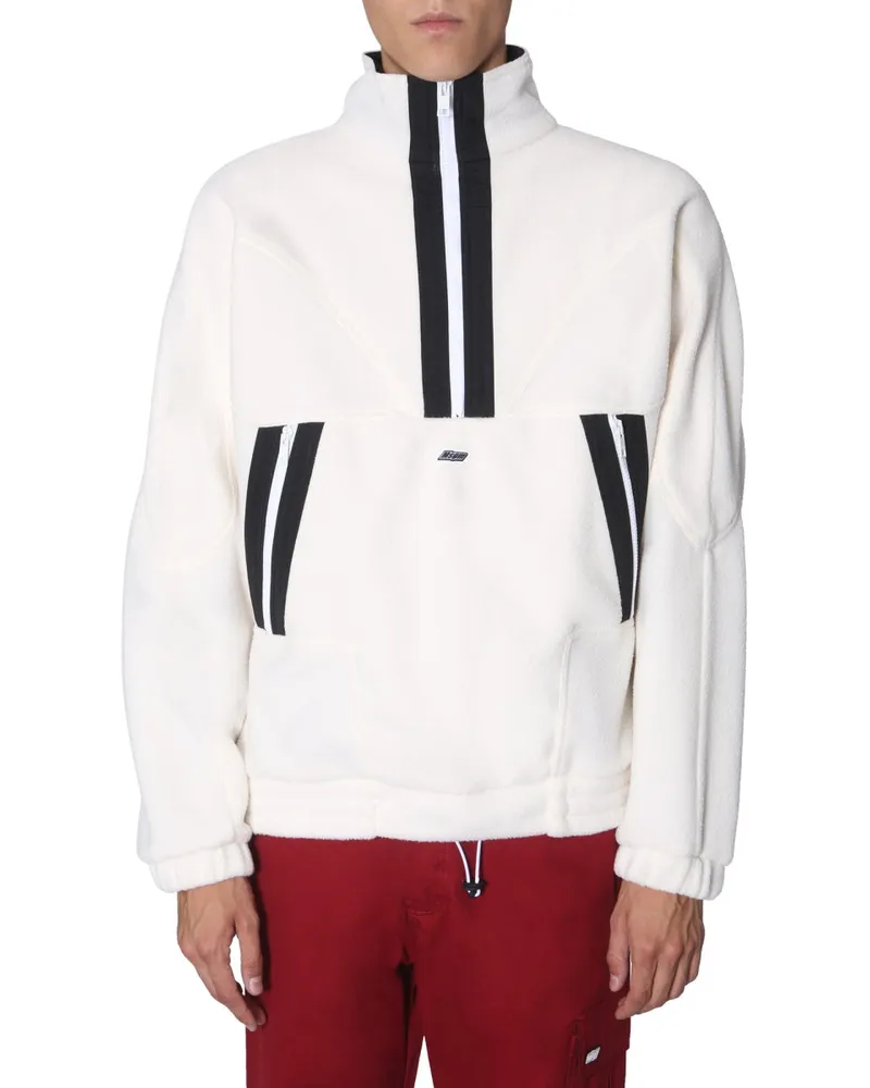 MSGM Oversized Zip Sweatshirt — White White