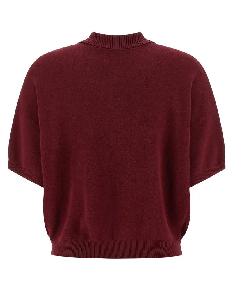 ROTATE Birger Christensen Polo Shirt — Burgundy Burgundy